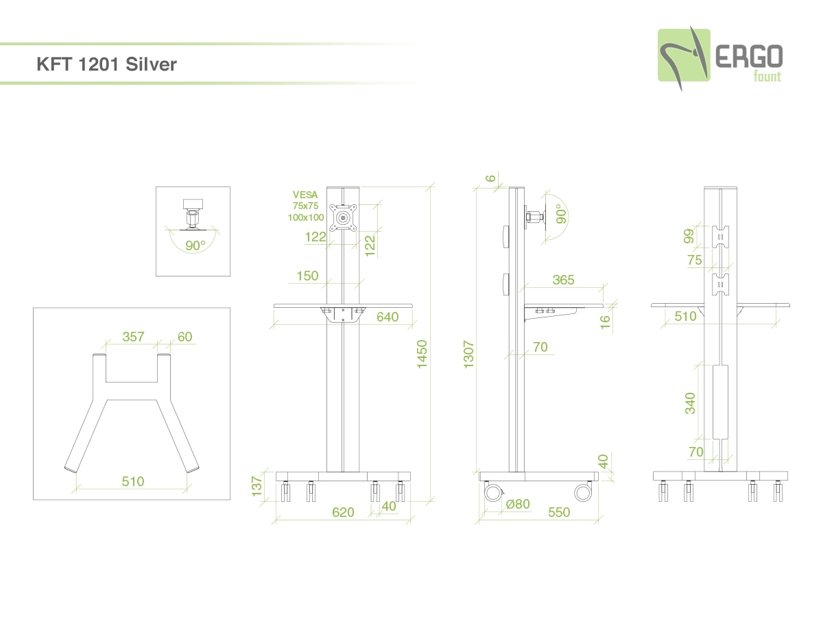 ErgoFount KFT 1201 Silver