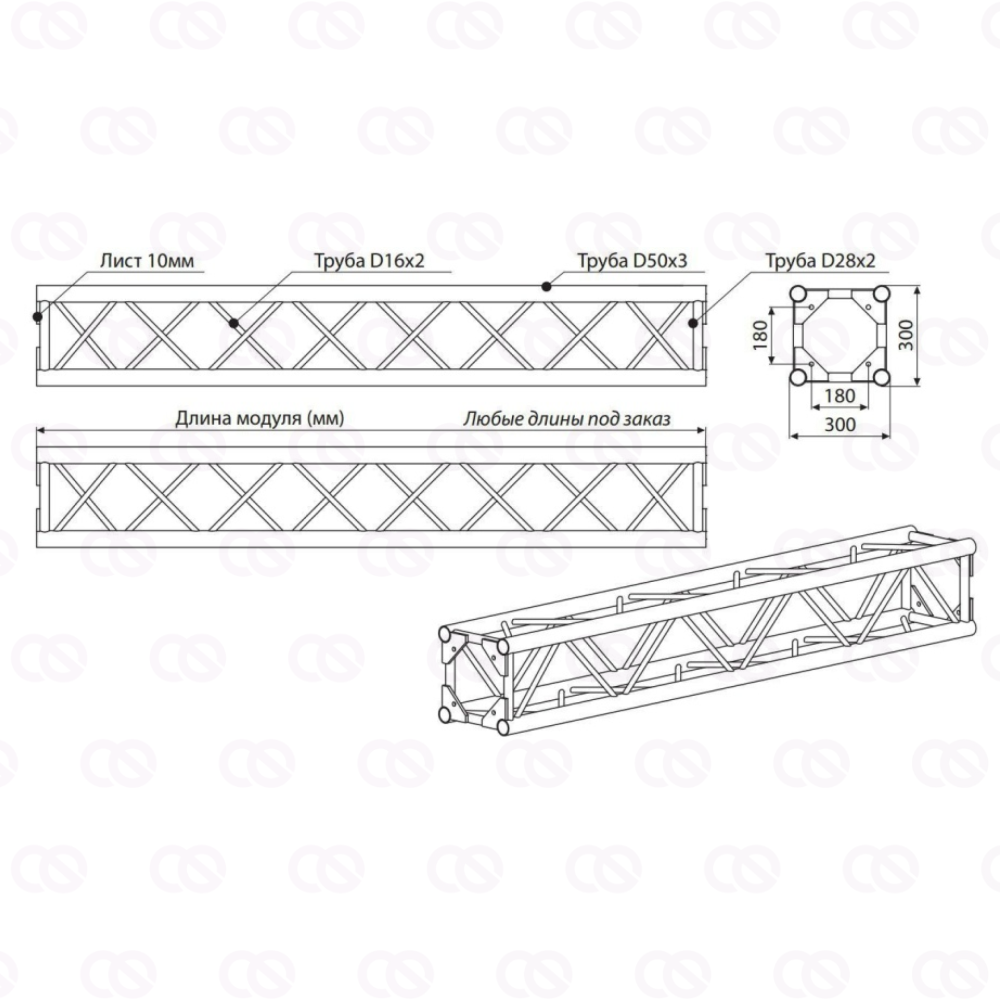 Прямой модуль квадратной конфигурации Q1-2500